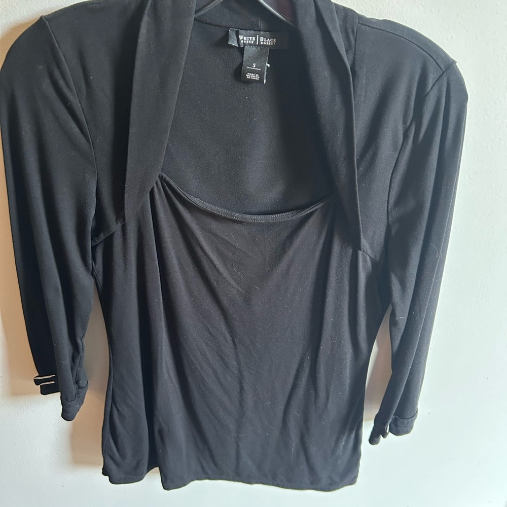 White House Black Market Elegant Black Blouse